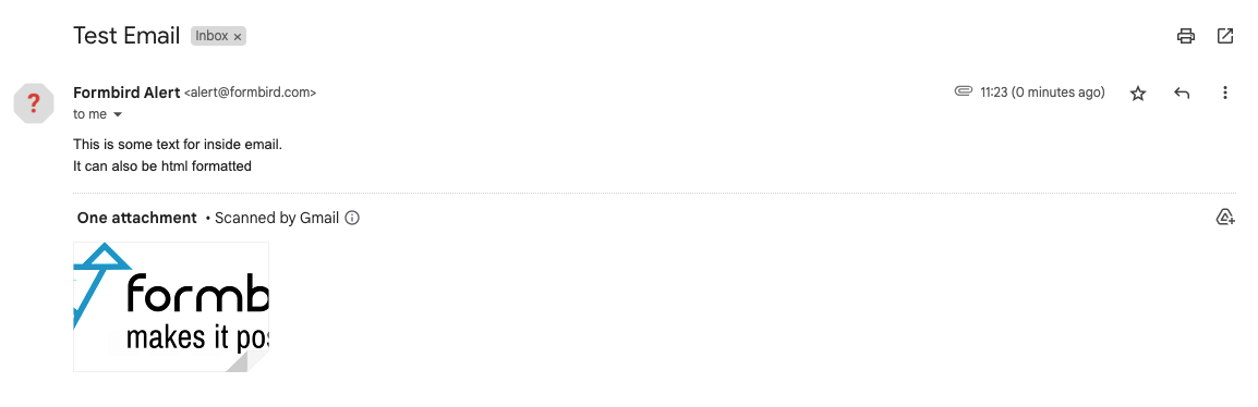 Send Email Example