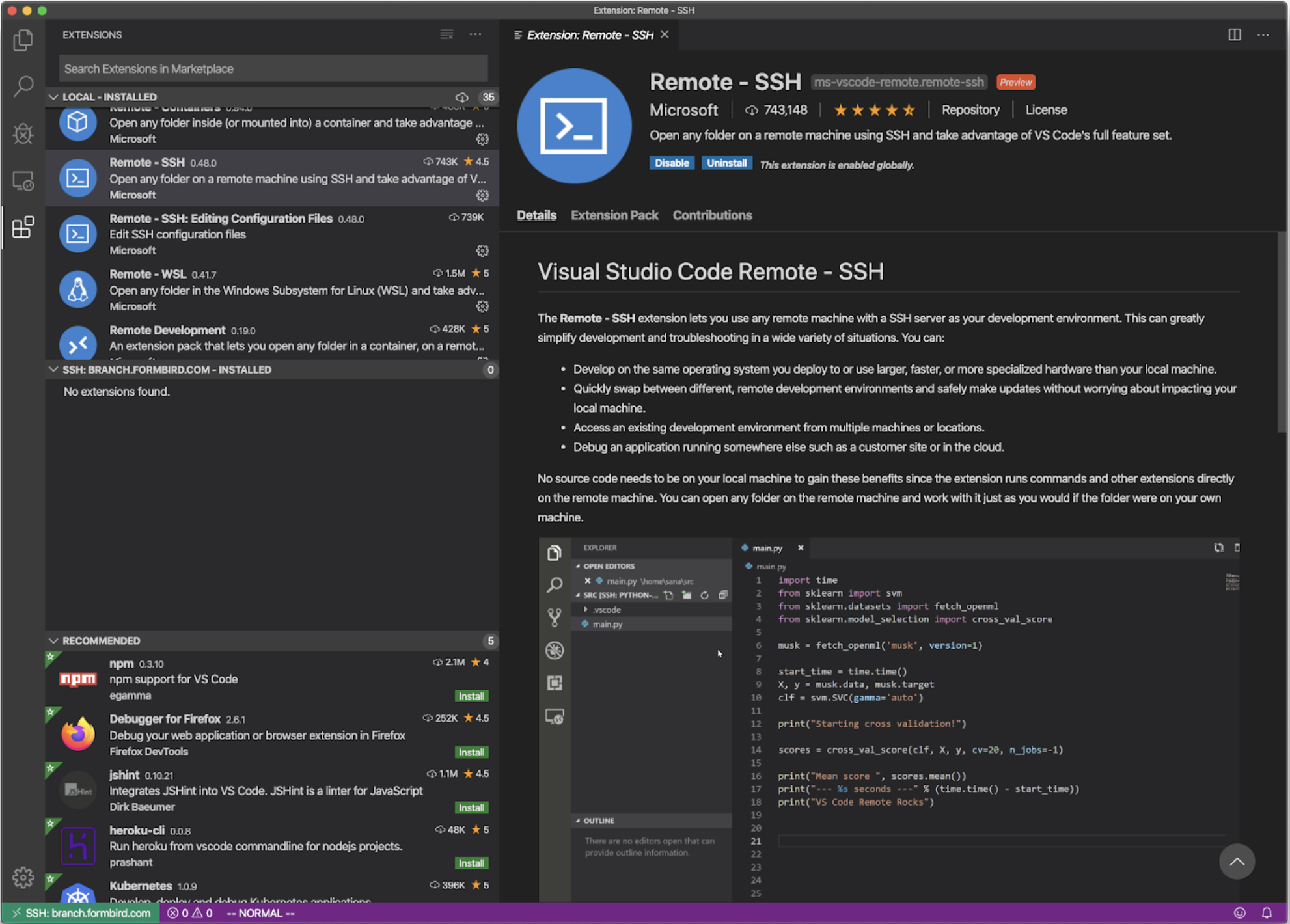 Remote SSH